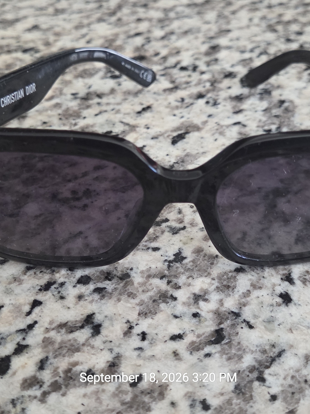 Dior Women's Black Frame Sunglasses with Dark Gray Lenses